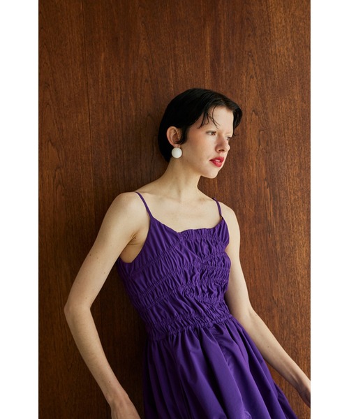 OMMO（オーエムエムオー） ワンピース IRREGULAR SHIRRING CAMI OP