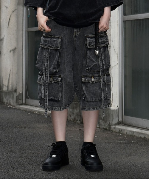 Anytime Songs ジーンズ vintage like over cargo denim half