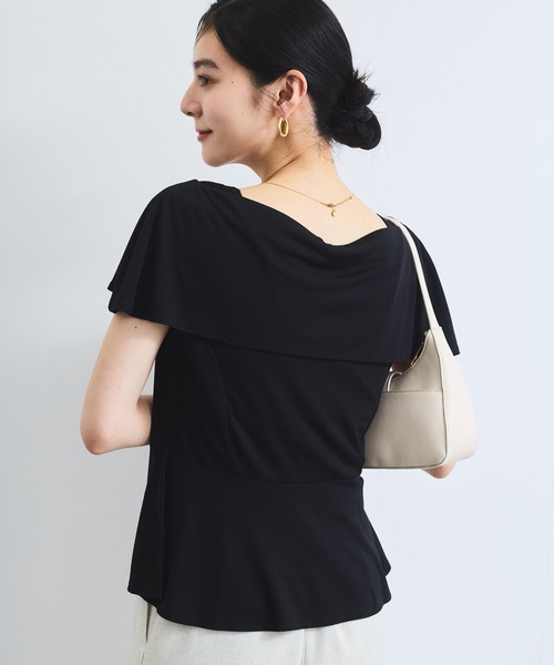 VIS（ビス） tシャツ 「WEB限定」ビッグカラーペプラムカットソー
