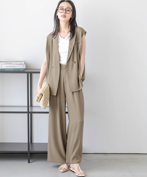 お取り置き　lija セットアップ Lajour セットアップ 「日本製」ジレ×ワイドパンツセットアップ