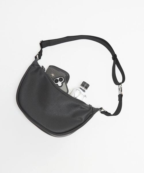 MEN'S MELROSE ショルダーバッグ シュリンクフェイクレザー/ラウンド