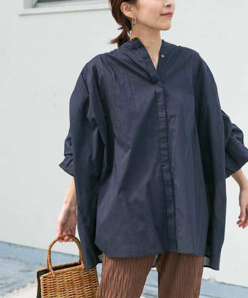 「URBAN RESEARCH DOORS」 長袖ブラウス MEDIUM ネイビー レディース URBAN RESEARCH DOORS 「URBAN DOORS」 長袖ブラウス MEDIUM