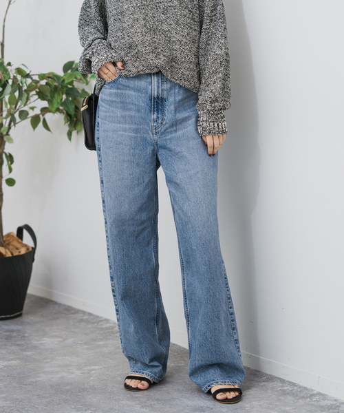 スピックアンドスパン【upperhights】デニムパンツ Spick＆Span 「Spick & Span」 「upperhights」加工デニムパンツ