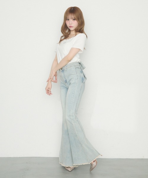 バックリボンデニムパンツ ⚠️本日まで RESEXXY ジーンズ デニム デニムパンツ バックリボンデニム