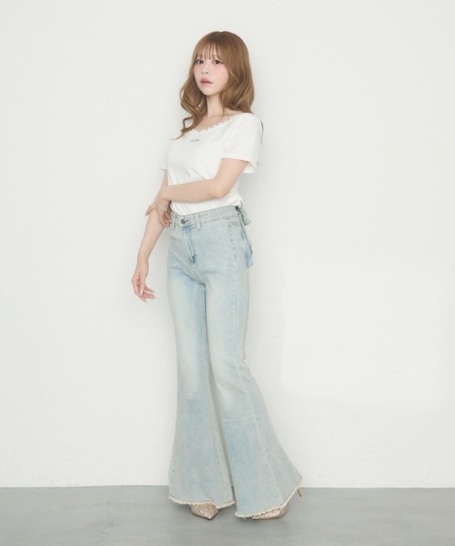 TITTY＆CO. ジーンズ デニム デニムパンツ バックリボンデニム