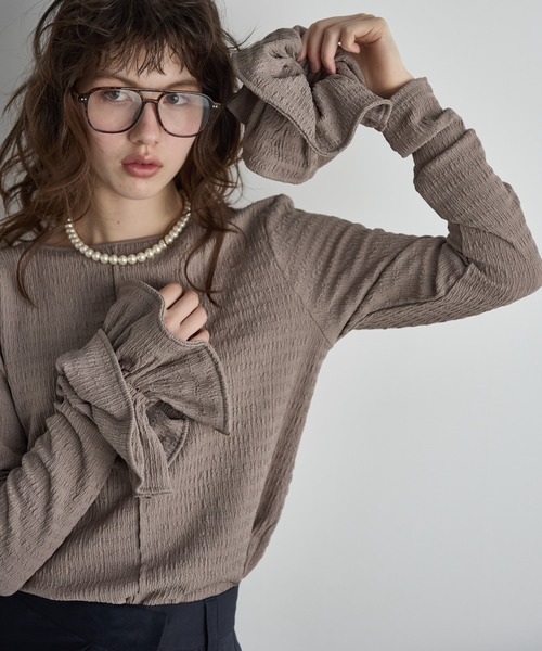 THE Yon tシャツ シュシュセットリップルトップス レディース