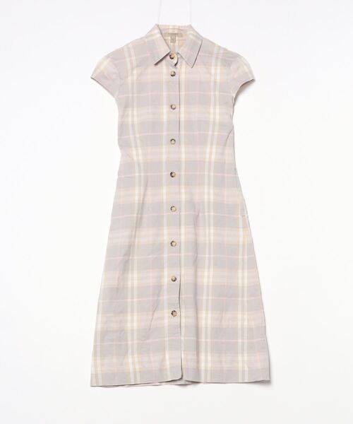【ランクSSS】バーバリー ワンピース チェック柄 BURBERRY 「BURBERRY」 チェック柄シャツワンピース 4 グレー