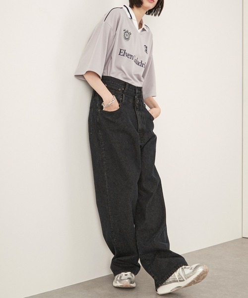 「Alfred Alex」 デニムパンツ L ブラック メンズ