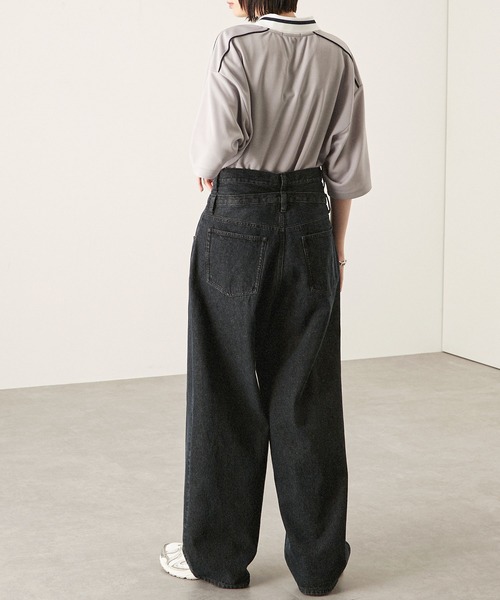 「Alfred Alex」 デニムパンツ L ブラック メンズ