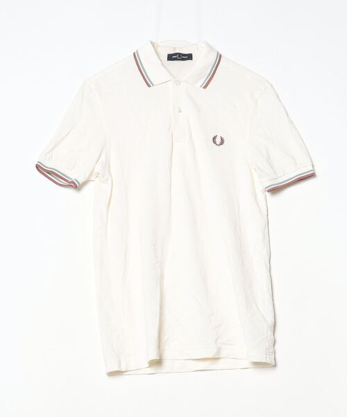 FRED PERRY ホワイト ポロシャツ Sサイズ FRED PERRY 「FRED PERRY」 ワンポイント半袖ポロシャツ S