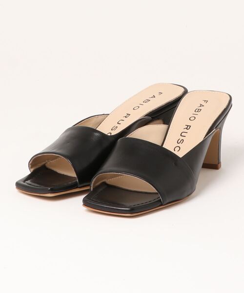 FABIO RUSCONI ブラックミュール 37 FABIO RUSCONI（ファビオルスコーニ） ミュール 37 ブラック