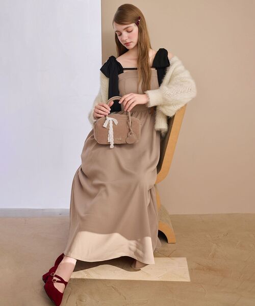 MAJESTIC LEGON（マジェスティックレゴン） ワンピース 配色肩リボン