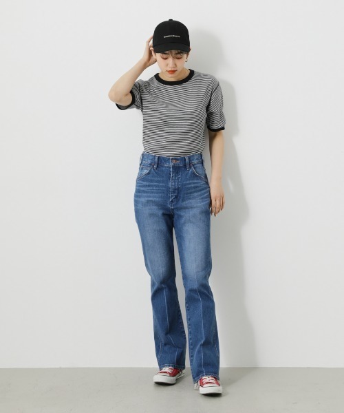 [RODEO CROWNS WIDE BOWL] Denim брюки [Wrangler сотрудничество ] MEDIUM свет Pink Lady -s