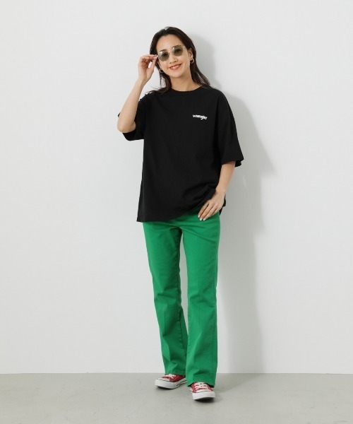 [RODEO CROWNS WIDE BOWL] Denim брюки [Wrangler сотрудничество ] MEDIUM свет Pink Lady -s