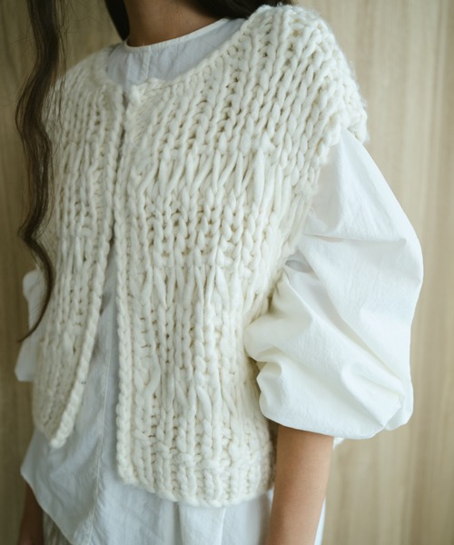 AIC. ベスト ジレ ハンドニットローゲージベスト レディース