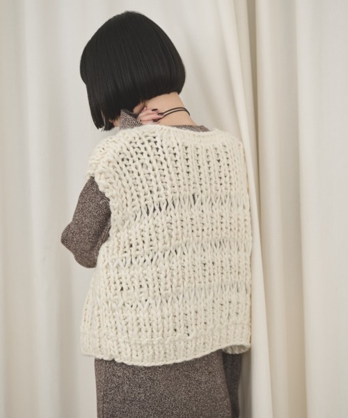 AIC. ベスト ジレ ハンドニットローゲージベスト レディース