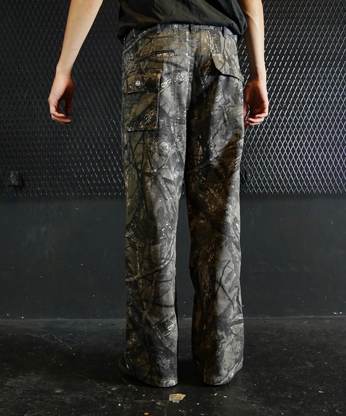 未使用00s極太 dickies W34 迷彩バギーワークパンツ Y2K