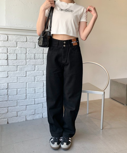 「SHEPP」 加工デニムパンツ L サックスブルー レディース