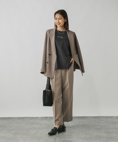スラックス パンツ ウツクシルエットイージーWクロスストレートパンツ/495820 レディース | GLOBAL WORK | 13