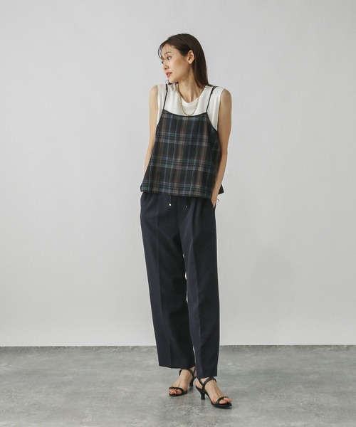 スラックス パンツ ウツクシルエットイージーWクロスストレートパンツ/495820 レディース | GLOBAL WORK | 20