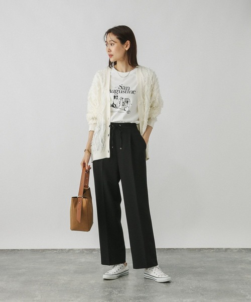 スラックス パンツ ウツクシルエットイージーWクロスストレートパンツ/495820 レディース | GLOBAL WORK | 09