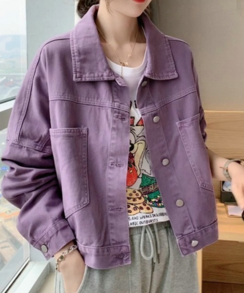 shyam inspiration デニムジャケット gジャン ショート丈 ドロップ