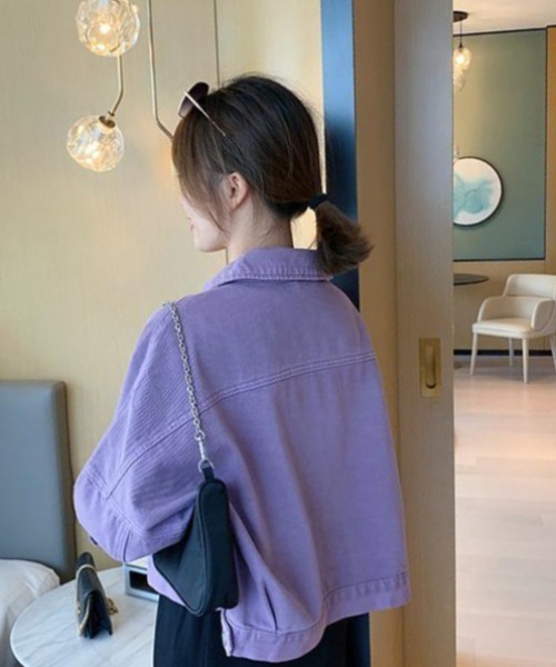 shyam inspiration デニムジャケット gジャン ショート丈 ドロップ