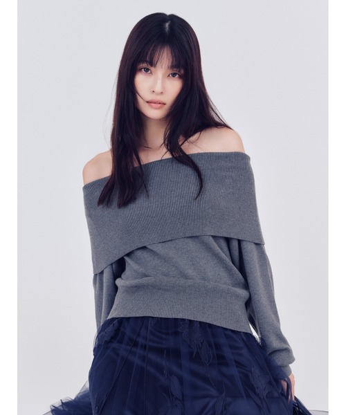 FRAY I.D（フレイ・アイディー） tシャツ ワイドカラーオフショルダー