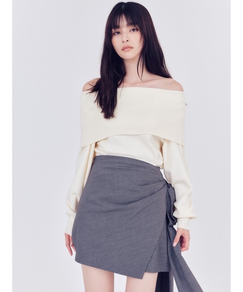 【FRAY I. D】ワイドカラーオフショルダープルオーバー セール】ワイドカラーオフショルダープルオーバー（Tシャツ/カットソー