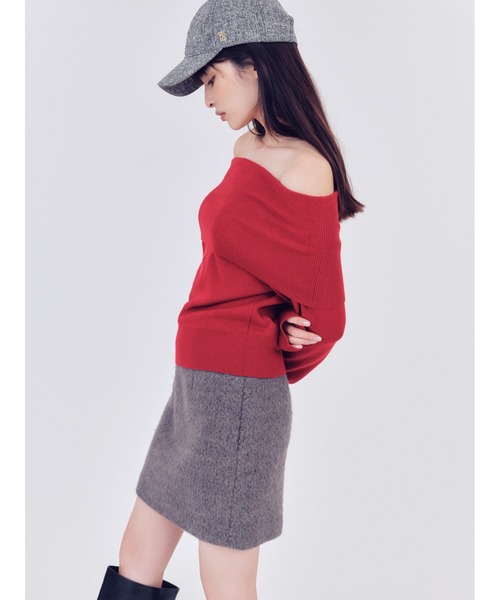 FRAY I.D（フレイ・アイディー） tシャツ ワイドカラーオフショルダー