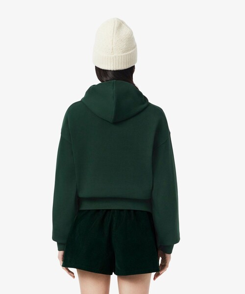 LACOSTE L!VE ワニプリントスウェットパーカー セール】 LACOSTE L!VEメタルワニロゴバッジスウェットパーカ