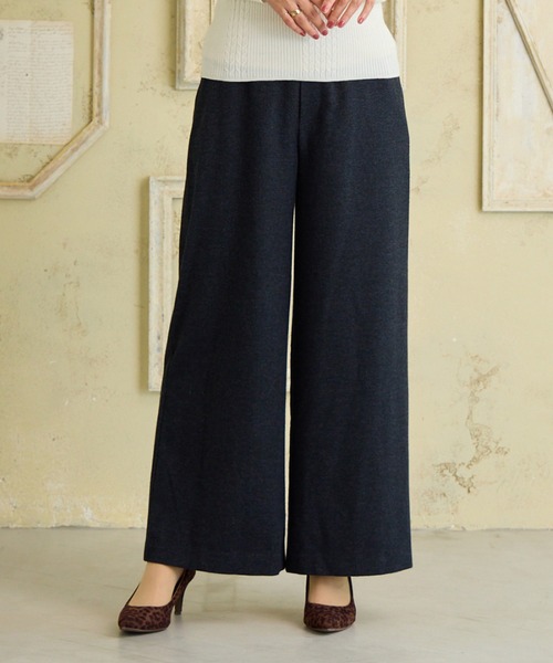 ローズティアラ（Rose Tiara）/ツイード調ワイドパンツ Rose Tiara（ローズティアラ） パンツ ツイード調ワイドパンツ