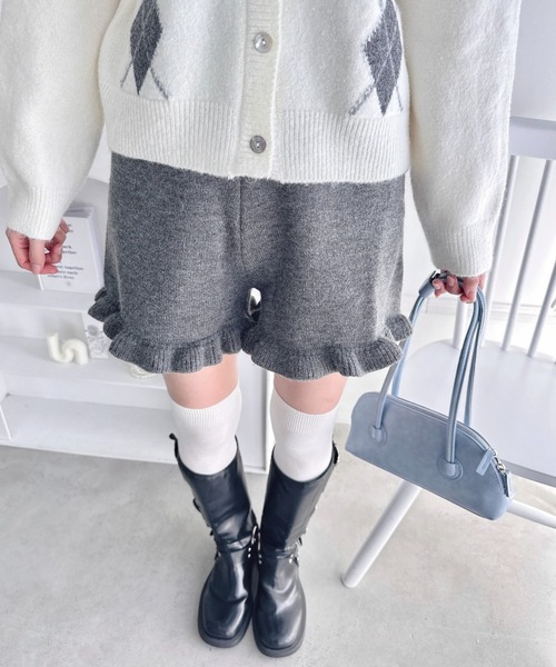 Loueme パンツ 裾フリルニットショートパンツ レディース : ZOZOTOWN