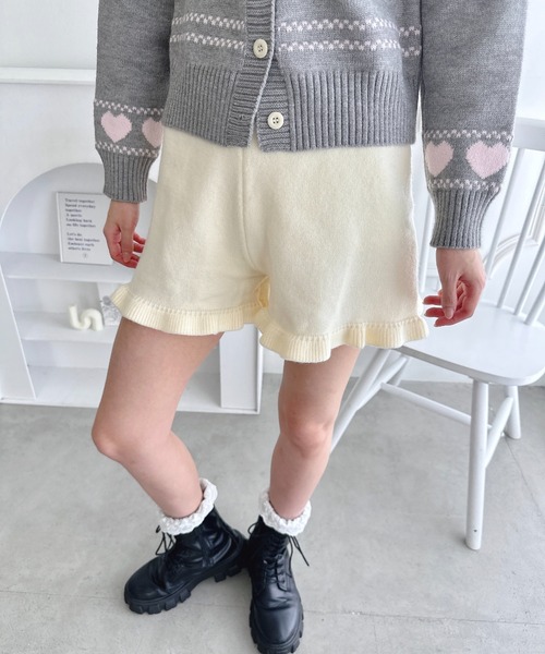 Loueme パンツ 裾フリルニットショートパンツ レディース : ZOZOTOWN