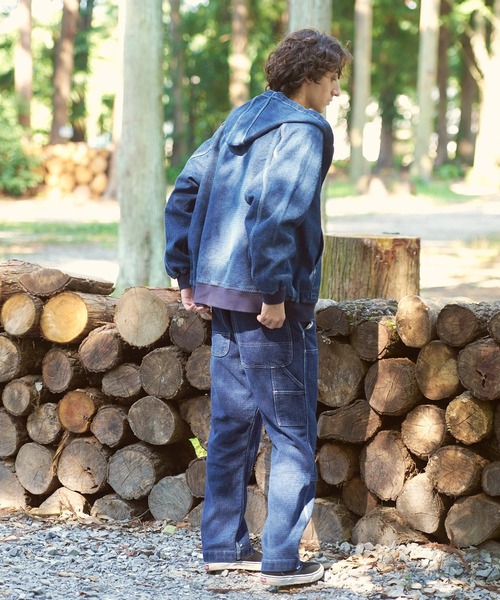 AOZORA（アオゾラ） パーカー 刺し子デニム ZIPパーカー メンズ