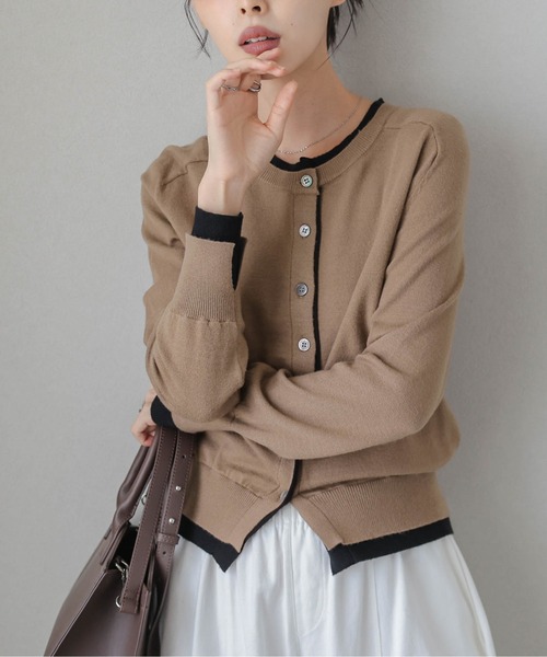 La-gemme（ラジェム） カーディガン バイカラーレイヤードニット