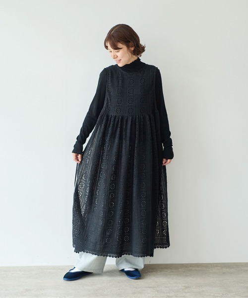 yuni ワンピース コットンレース side open ワンピース : ZOZOTOWN