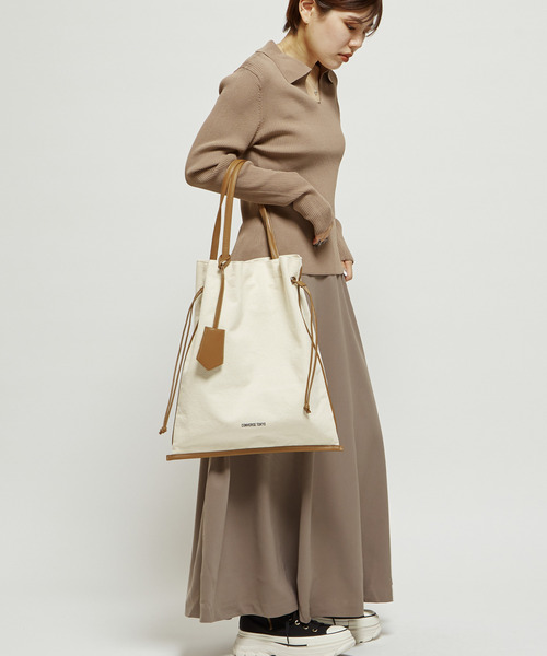 コンバーストウキョウ　LLIC GATHERED TOTE BAG CONVERSE TOKYO トートバッグ CANVAS GATHERED TOTE BAG レディース