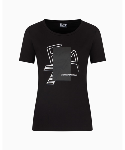 「EMPORIO ARMANI EA7」 半袖Tシャツ X-LARGE ブラック レディース_画像6