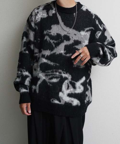 Nilway（ニルウェイ） セーター ニット Wジャガードスモーク柄ニット