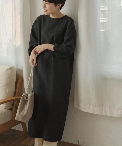 「FORK&SPOON」 半袖ワンピース ONE ブラック レディース_画像2