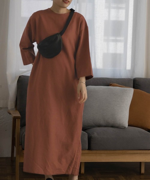 「FORK&SPOON」 半袖ワンピース ONE ブラック レディース_画像8