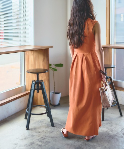 「titivate」 ノースリーブワンピース M ライトベージュ レディース_画像8