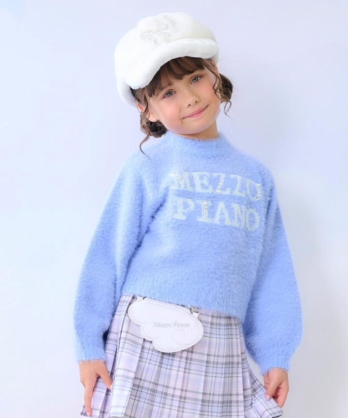 mezzo piano ニット セーター ロゴシャギーニット プルオーバー キッズ