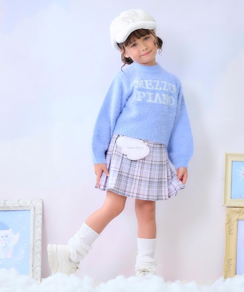 mezzo piano ニット セーター ロゴシャギーニット プルオーバー キッズ