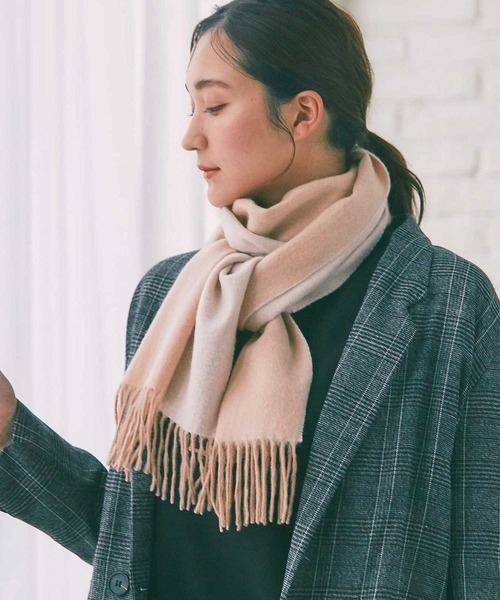 IMC マフラー ストール カシミヤ100％ レディース リバーシブル