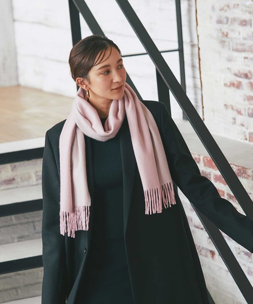 IMC マフラー ストール カシミヤ100％ レディース リバーシブル