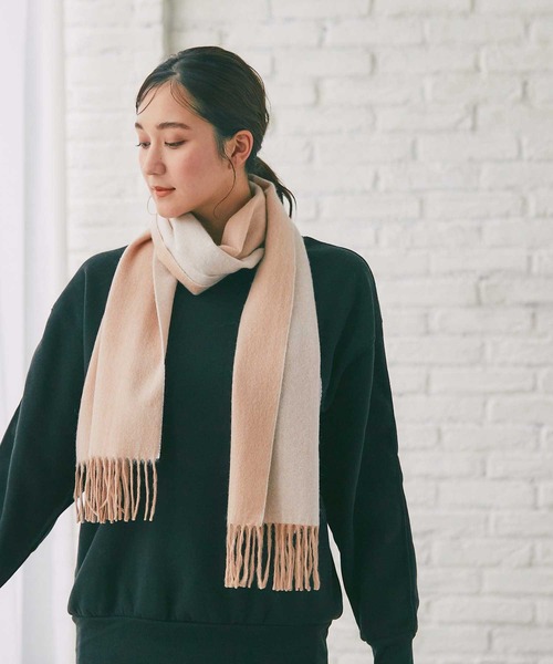 IMC マフラー ストール カシミヤ100％ レディース リバーシブル