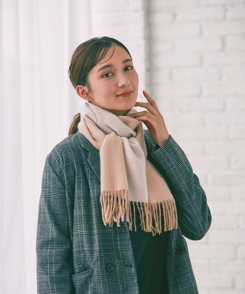 IMC マフラー ストール カシミヤ100％ レディース リバーシブル