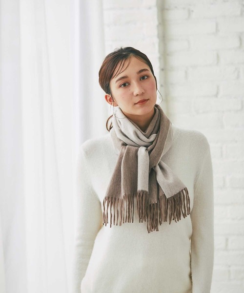 IMC マフラー ストール カシミヤ100％ レディース リバーシブル